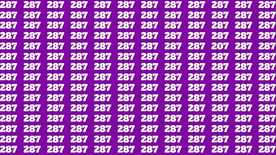 Observation Skill Test: If you have Sharp Eyes Find the Number 207 among 287 in 15 Secs