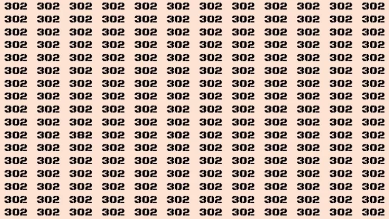 Observation Brain Challenge: If you have Eagle Eyes Find the number 382 among 302 in 12 Secs