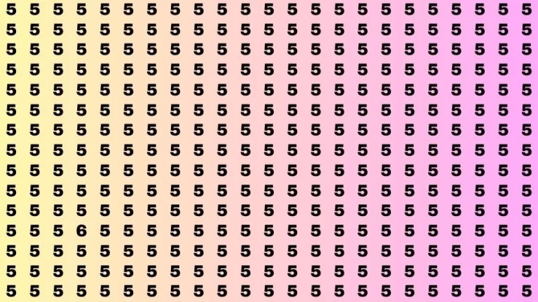 Optical Illusion Brain Challenge: If you have 50/50 Vision Find the number 6 among 5 in 12 Secs