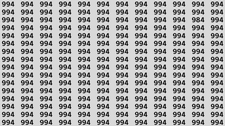 Observation Visual Test: If you have 50/50 Vision Find the Number 984 among 994 in 12 Secs