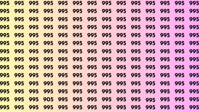 Observation Find it Out: If you have Sharp Eyes Find the number 905 among 995 in 20 Secs