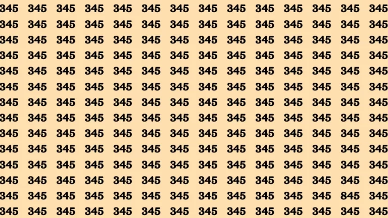 Observation Find it Out: If you have Sharp Eyes Find the number 845 in 20 Secs