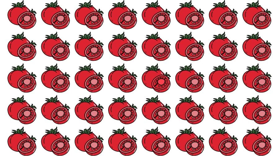 Optical Illusion Brain Test: If you have Eagle Eyes find the Odd Tomato in 15 Seconds