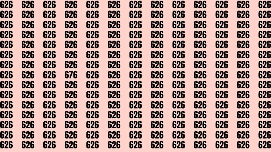 Optical Illusion Brain Test: If you have Eagle Eyes Find the Number 676 among 626 in 15 Secs