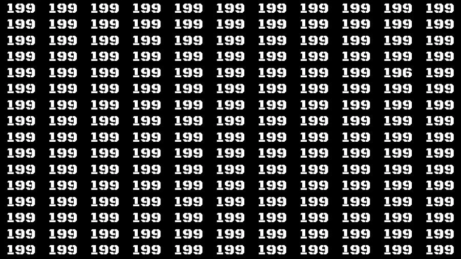 Optical Illusion Brain Challenge: If you have Hawk Eyes Find the Number 196 among 199 in 15 Secs