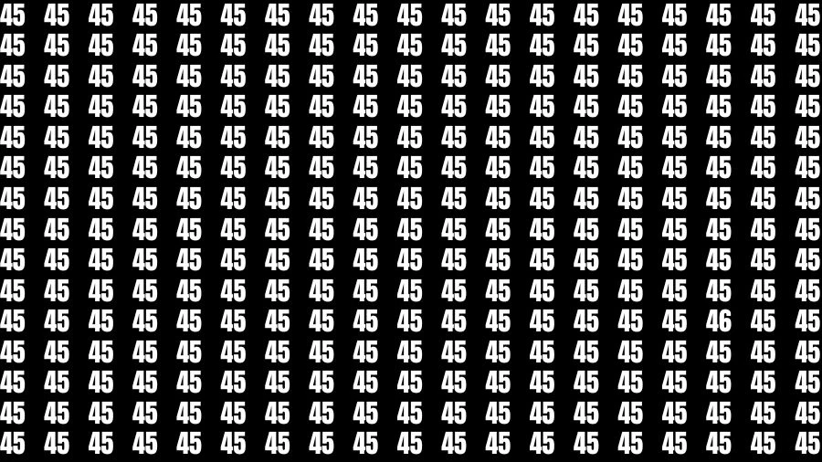 Optical Illusion Brain Test: If you have Eagle Eyes Find the Number 46 among 45 in 15 Secs