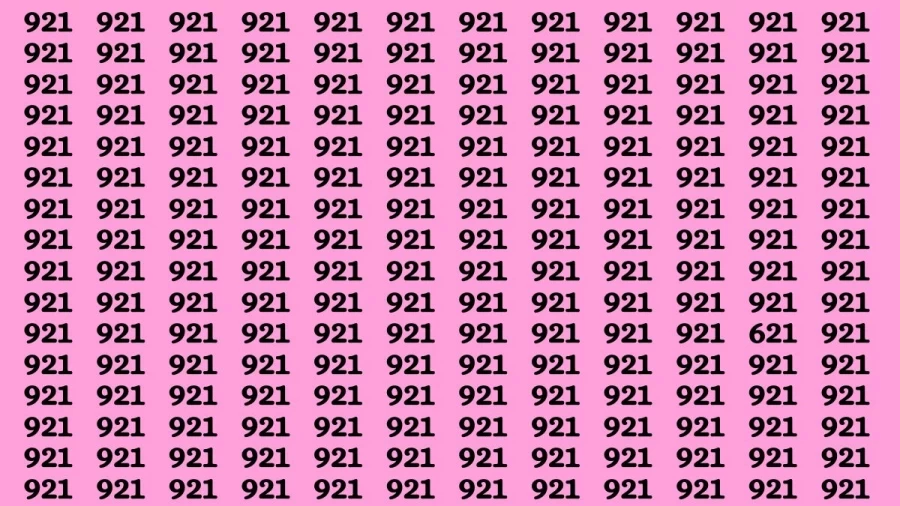 Observation Visual Test: If you have Sharp Eyes Find the number 621 among 921 in 15 Secs