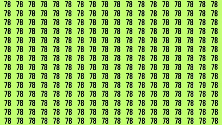 Visual Test: If you have Eagle Eyes Find the Number 79 among 78 in 15 Secs