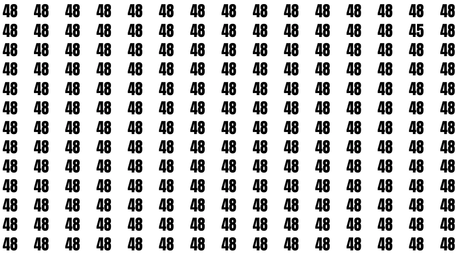 Observation Find it Out: If you have Sharp Eyes Find the number 45 in 20 Secs