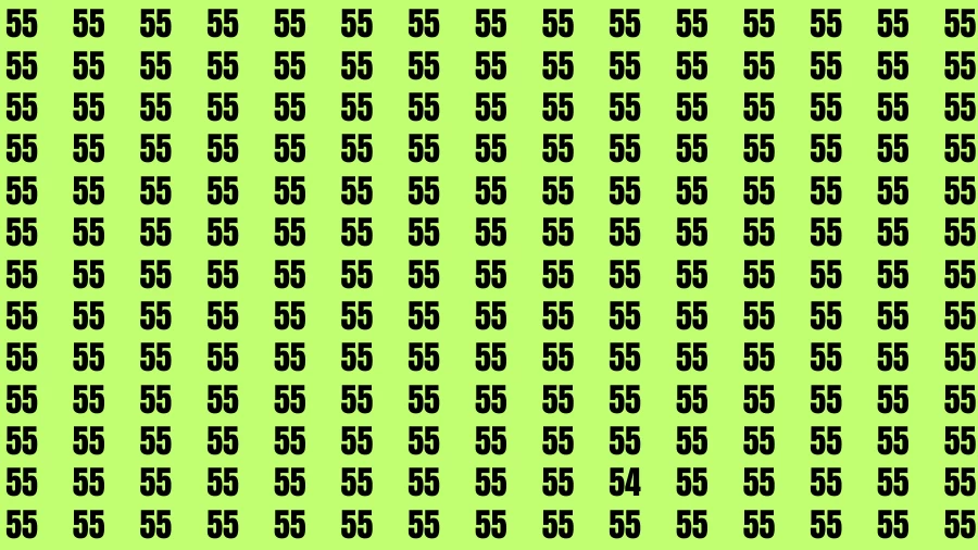 Observation Visual Test: If you have Eagle Eyes Find the number 54 among 55 in 12 Secs