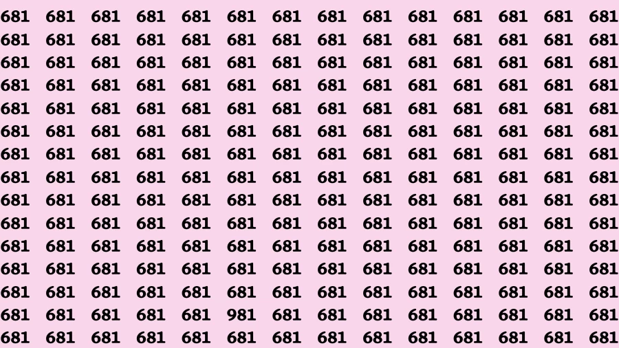 Brain Test: If you have Eagle Eyes Find the Number 981 in 15 Secs