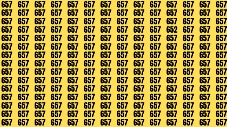 Observation Skill Test: If you have Sharp Eyes Find the Number 652 in 15 Secs