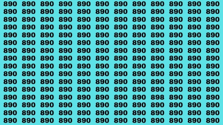 Optical Illusion Brain Challenge: If you have 50/50 Vision Find the number 898 among 890 in 12 Secs