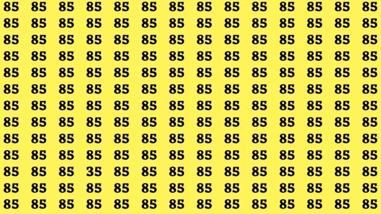 Optical Illusion Brain Challenge: If you have 50/50 Vision Find the number 35 among 85 in 12 Secs