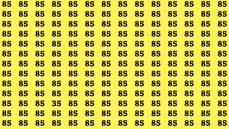 Optical Illusion Brain Challenge: If you have 50/50 Vision Find the number 35 among 85 in 12 Secs