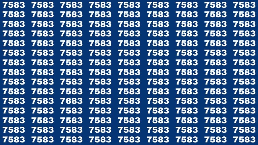 Optical Illusion Brain Test: If you have Eagle Eyes Find the Number 7683 among 7583 in 15 Secs