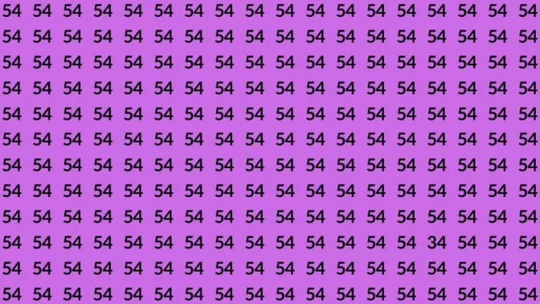 Optical Illusion Brain Challenge: If you have 50/50 Vision Find the number 34 in 12 Secs