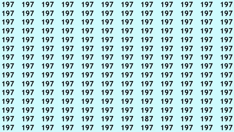 Observation Brain Test: If you have 50/50 Vision Find the Number 187 in 15 Secs