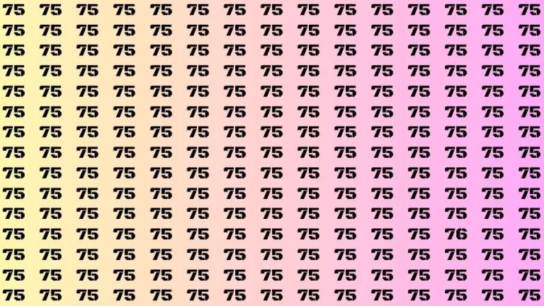 Observation Brain Test: If you have 50/50 Vision Find the Number 76 among 75 in 15 Secs