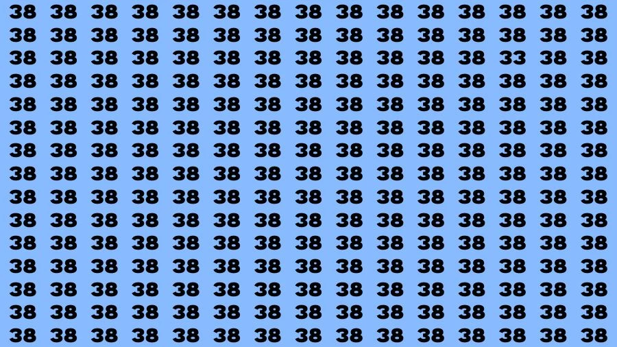 Observation Brain Challenge: If you have Hawk Eyes Find the Number 33 among 38 in 15 Secs