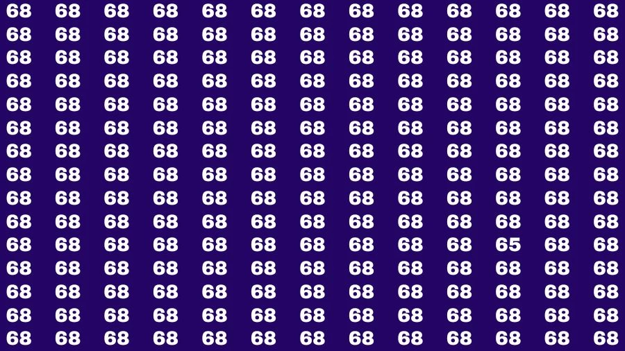 Observation Skill Test: If you have Sharp Eyes Find the Number 65 among 68 in 15 Secs