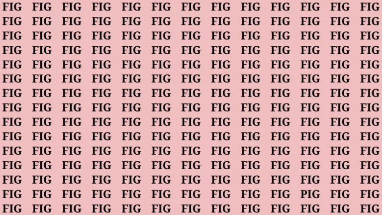 Observation Brain Challenge: If you have Eagle Eyes Find the word Pig in 15 Secs