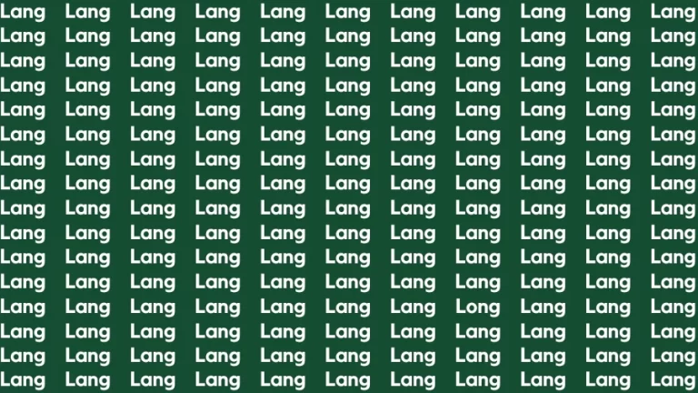 Visual Test: If you have Eagle Eyes Find the word Long in 15 Secs