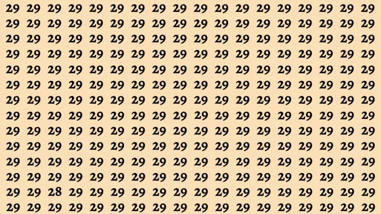 Visual Test: If you have 50/50 Vision Find the Number 28 among 29 in 15 Secs