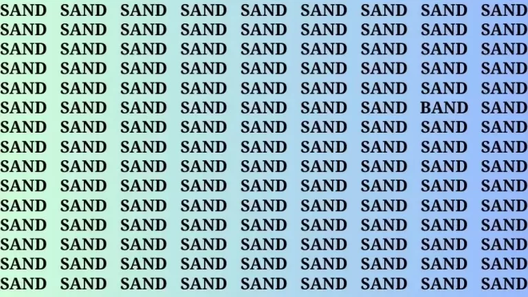 Optical Illusion Eye Test: If you have Eagle Eyes Find the word Band among Sand in 15 Secs