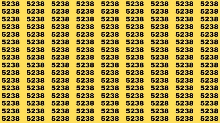 Observation Brain Test: If you have 50/50 Vision Find the Number 5228 among 5238 in 15 Secs