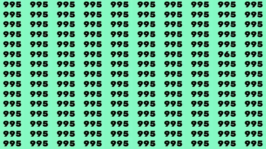 Optical Illusion Brain Challenge: If you have Hawk Eyes Find the Number 965 in 15 Secs