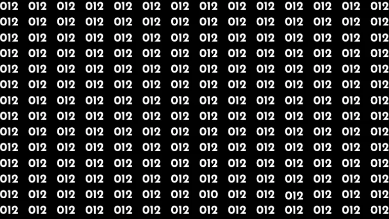 Observation Brain Challenge: If you have Eagle Eyes Find the number 010 in 12 Secs