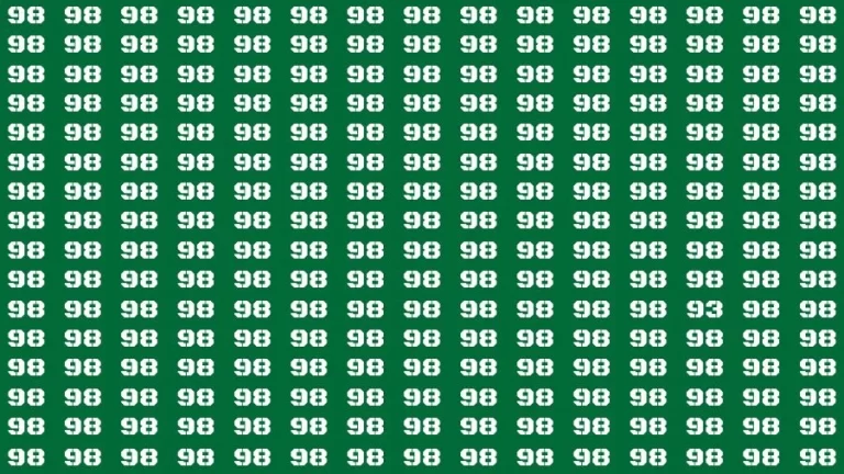 Observation Brain Challenge: If you have Hawk Eyes Find the Number 93 among 98 in 15 Secs