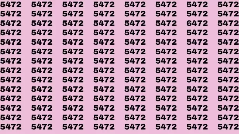 Observation Skill Test: If you have Sharp Eyes Find the Number 6472 among 5472 in 15 Secs