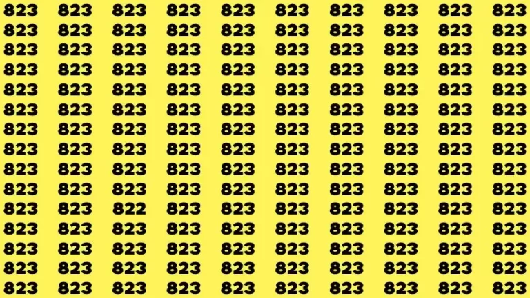 Optical Illusion Eye Test: If you have Eagle Eyes Find the Number 822 among 823 in 15 Secs