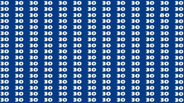 Optical Illusion Brain Test: If you have Eagle Eyes Find the Number 80 among 30 in 15 Secs