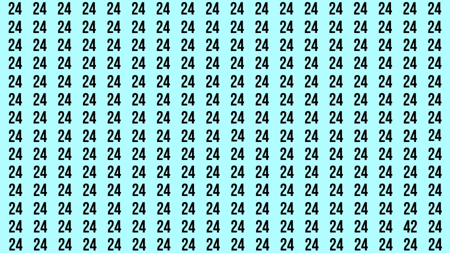 Observation Brain Challenge: If you have Eagle Eyes Find the number 42 among 24 in 12 Secs