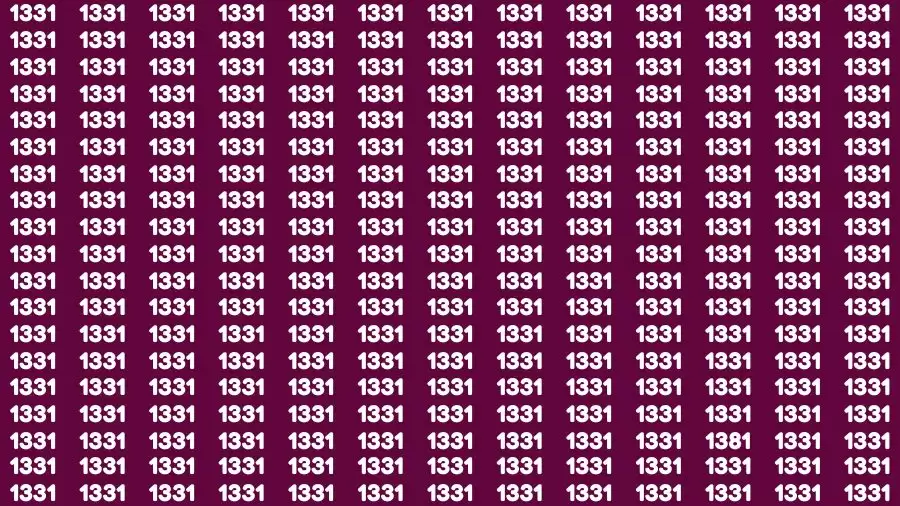 Optical Illusion Brain Challenge: If you have 50/50 Vision Find the number 1381 in 12 Secs