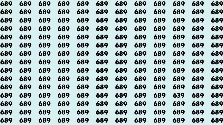 Optical Illusion Brain Challenge: If you have 50/50 Vision Find the number 639 among 689 in 12 Secs