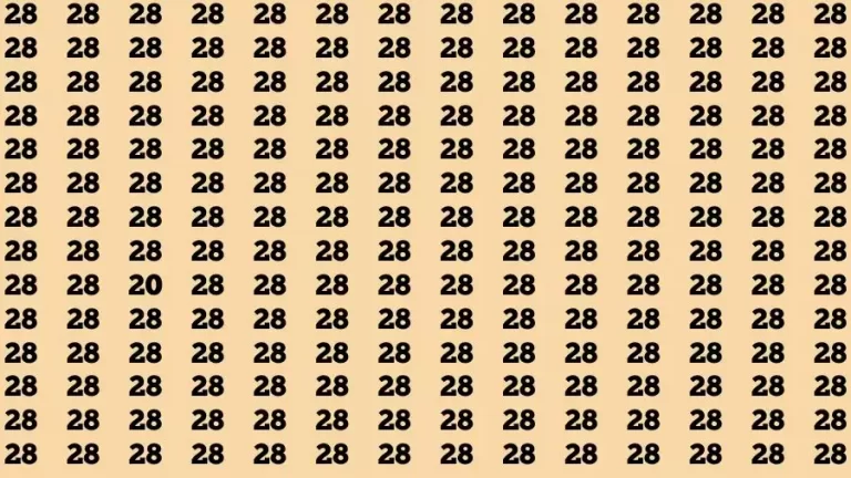 Optical Illusion Brain Test: If you have Eagle Eyes Find the Number 20 among 28 in 15 Secs