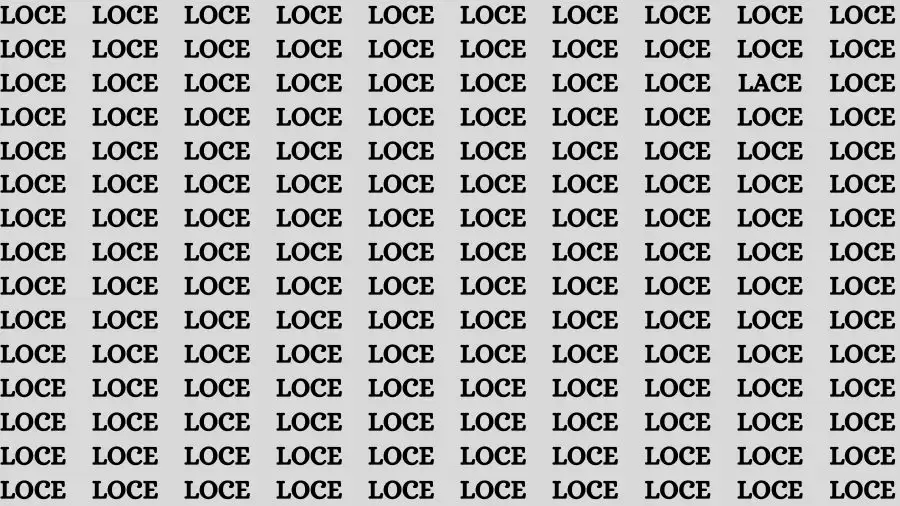 Observation Skill Test: If you have Sharp Eyes Find the word Lace among Loce in 20 Secs