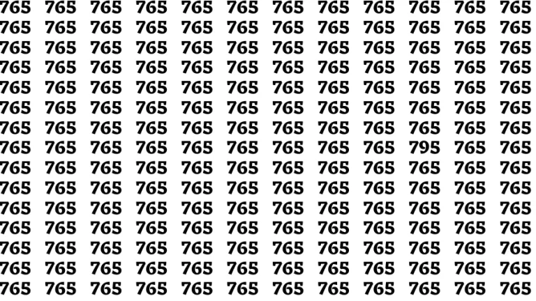 Observation Brain Challenge: If you have Hawk Eyes Find the Number 795 among 765 in 15 Secs