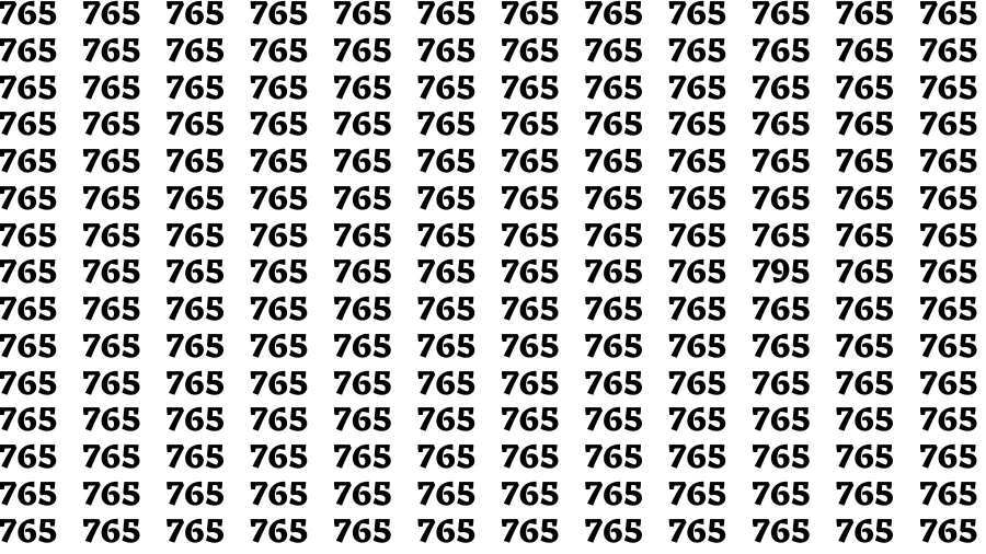 Observation Brain Challenge: If you have Hawk Eyes Find the Number 795 among 765 in 15 Secs
