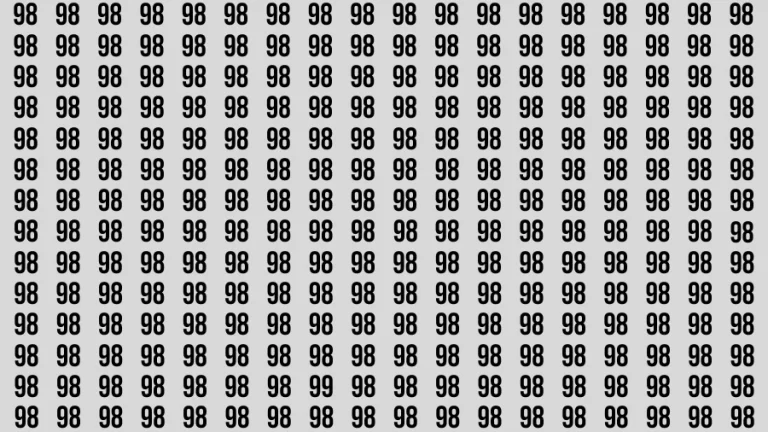 Observation Visual Test: If you have Eagle Eyes Find the Number 99 in 15 Secs