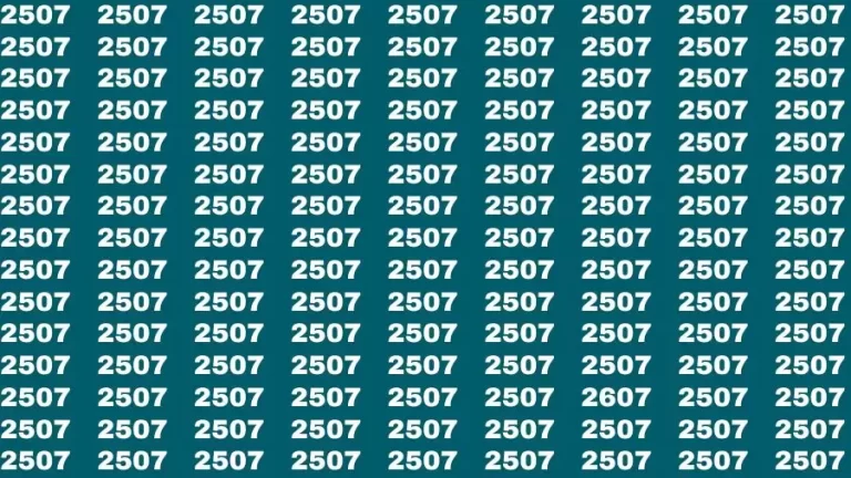 Observation Skill Test: If you have Sharp Eyes Find the Number 2707 in 15 Secs