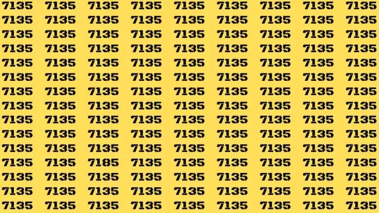 Optical Illusion Brain Challenge: If you have 50/50 Vision Find the number 7185 among 7135 in 12 Secs