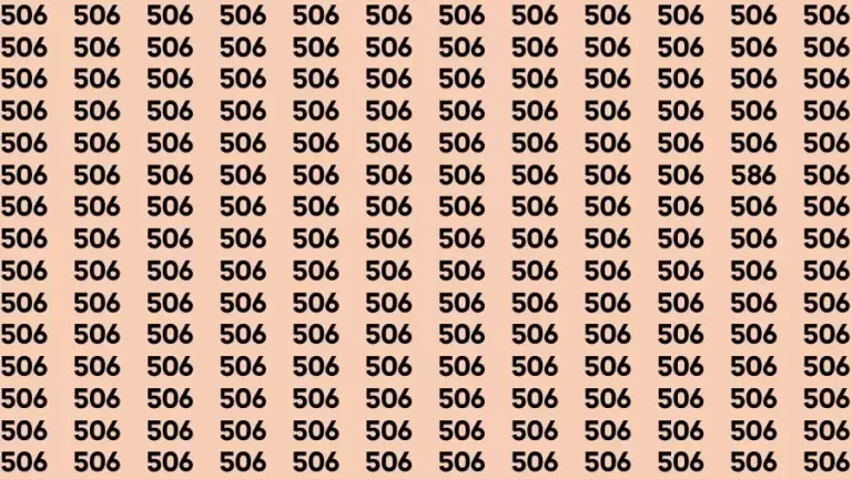 Optical Illusion Brain Challenge: If you have Hawk Eyes Find the Number 586 in 15 Secs