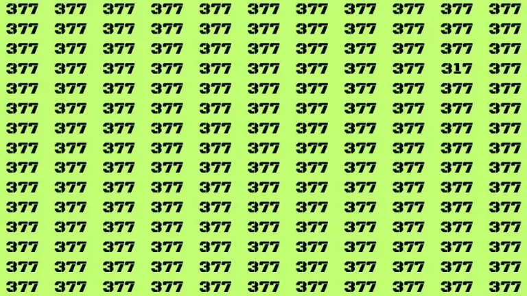 Optical Illusion Brain Challenge: If you have Hawk Eyes Find the Number 317 in 15 Secs