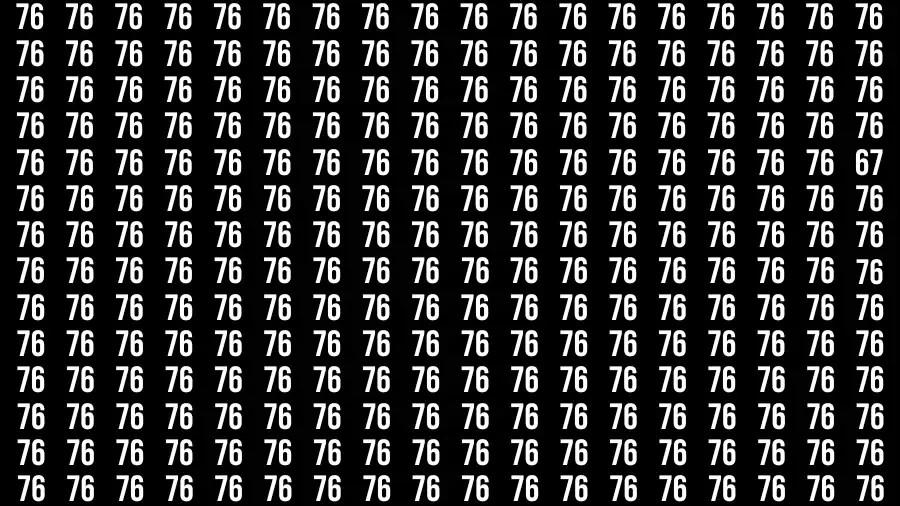 Test Visual Acuity: If you have Sharp Eyes Find the number 67 in 20 Secs