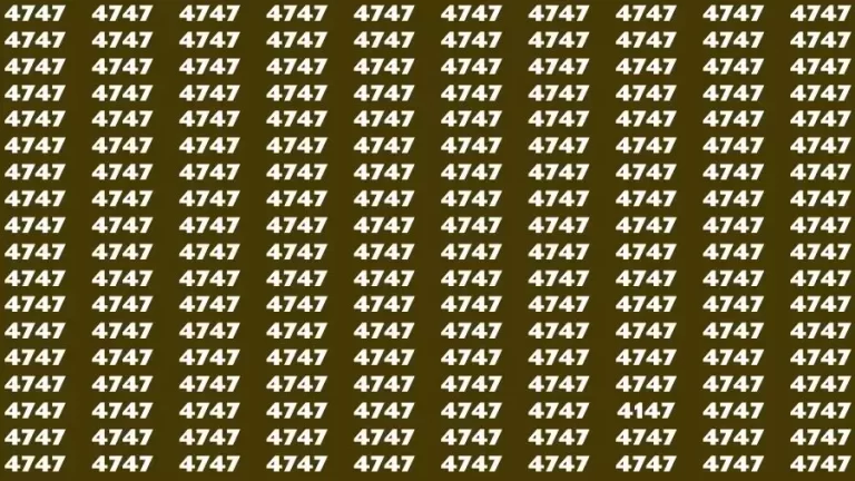 Optical Illusion Brain Challenge: If you have Hawk Eyes Find the Number 4147 among 4747 in 15 Secs